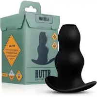 BUTTR Foxhole - ihålig analplug dildo - svart