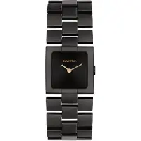 Calvin Klein Black Plated Steel Square Watch
