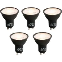 LUEDD Set om 5 st GU10 dimbara LED-lampor svarta 6W 500lm 2700K