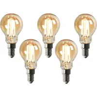 LUEDD Set med 5 Smart E14 dimbar i Kelvin LED-lampa P45 goldline 4,9W 470 lm 1800-4000K