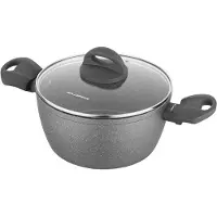 Florina gryta i sten med lock för induktion och gas Lava Stone 16 cm 1,2 l