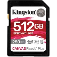 Kingston Canvas React Plus - Flash-minneskort - 512 GB - Video Class V60 / UHS-II U3 / Class10 - SDXC UHS-II
