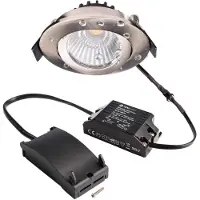 Deko-light LED-takinbyggnadslampa Dione, IP44, 2.700 K, nickel, dimbar, Aluminium / grå / zink, Badrum, Aluminium / grå / zink, Modern