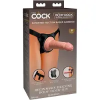 King Cock Elite - strap-on dildo för nybörjare - realistisk hudfärg