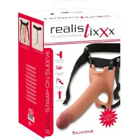 Realistixxx - strap-on dildo - ihålig - naturfärg