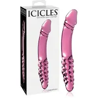 Icicles No. 57 - dubbeldildo med penisform - glas - rosa
