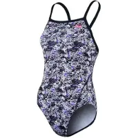 Zone3 Women's Strap Back Pacific Koa Grey Black Swimsuit, Size Size 30