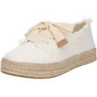 Toms Carolina Lace Up Bomullskvinnors Vita Espadriller Vid Stranden