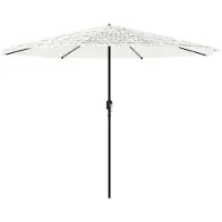 vidaXL Trädgårdsparasol med vit stång 388x388x248 cm, parasol, uteserveringsparasol, patio-parasol, paraply, 4005116