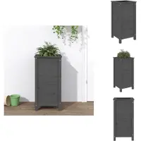 vidaXL Odlingslåda 40x40x78 cm grå massiv furu