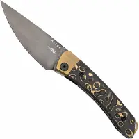 Kizer Cutlery Mini Momo KI3663A3 Black CPM S90V, Titanium Fat Carbon Camo Gold, pocket knife, Vladimir Legachev design