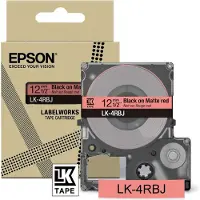 Epson LK-4RBJ | svart text - röd tejp | 12mm (original)
