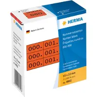 Herma - Svart, röd - 10 x 22 mm 3000 etikett (er) (1000 ark x 3) självhäftande nummeretiketter