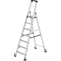Günzburger Steigtechnik 41107 Aluminium Klappstege med trappsteg Arbetshöjd (max.): 3.75 m