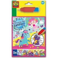 SES Creative - Fantasi Målarbok - Färglägg med vatten - - One Size - Målarbok