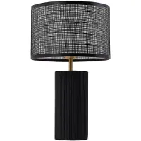 LINDBY Bordslampa Sorscha , Svart, Vardagsrum / matsal, Glas, Modern, Bordslampa