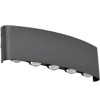 LINDBY LED utomhus vägglampa Ithan , Svart, Aluminium / grå / zink, Modern, LED-vägglampa utomhus