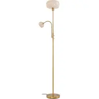 LINDBY Golvlampa , Aliette, Guld / mässing, Vardagsrum, Glas, Modern