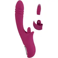 Javida - vibrator med slickfunktion och stötrörelser - silikon lila