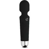 EasyToys - mini wand vibrator - uppladdningsbar massör - svart