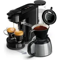 Philips Kaffemaskin 2 i 1 Senseo Switch HD6592/05, 2 i 1 med filter och pod, isolerade verser, Crema Plus