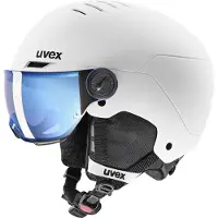 Uvex Rocket JR Visor, Skidhjälm med visir, Junior, Vit