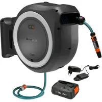 Gardena 18647-20 Batteridriven vägg-slangbox 40 m 1 st Grå-vit