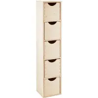Zeller förvaringsbox för småsaker, 5 lådor, trä, 60x13x12 cm,
