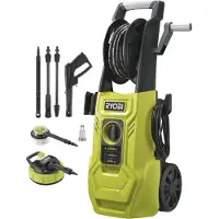 Ryobi - 2000 W 150 bar högtryckstvätt - 450 L - 8 m slang, 0,9 L tank + vario- och turbolansar och borste - RY150PWA