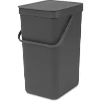 Brabantia Sort & Go - Soptunna - fliplock - 16 L - handtag - grå