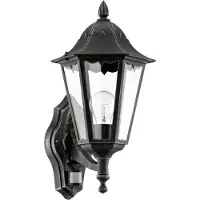 Eglo NAVEDO utomhus vägglampa med sensor svart med patinerat silver