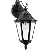 Eglo Vägglampa utomhus Navedo, Svart, Aluminium / grå / zink, Antik, Utomhusvägglampa