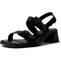 Camper för kvinnor. K201739-001 Sandaler i ultramjukt läder Kora Sand svart (37), Hud, 3 till 5 cm, Spänne, Casual