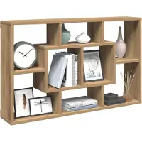 vidaXL Vägghylla hantverksmässig ek 85x16x52,5 cm konstruerat trä