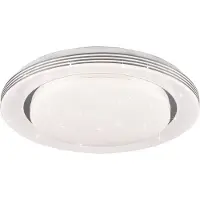 Reality Leuchten LED-taklampa Atria, Ø 38 cm, vit, plast, CCT dimbar, Vitt / opal, Vardagsrum / matsal, Syntetmaterial, Modern, LED-taklampa