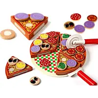 Pricenet Träleksak: Dekorera Pizza - 20cm Diameter