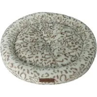Animal Boulevard Cozy Snowleopard rund korg vit/brun