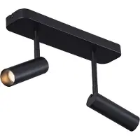 QAZQA Rundad takspotlight svart GU10 35mm 2-ljus roterbar och lutbar - Kate
