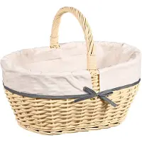 Kesper flätad picknickkorg med textilinsats, 45 x 34 cm