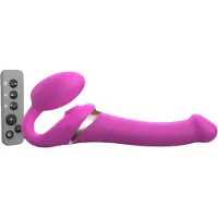 Strap-On-Me - strap-on vibrator med luftvågor - silikon rosa M