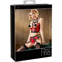 Abierta Fina - ringar bh-set (röd) - 85C/L