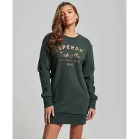 Superdry Luxe Metallic Logo Långärmad Kort Klänning