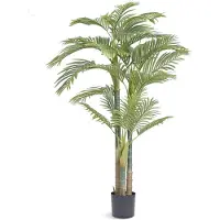 Vevor Konstgjord Guldsockerpalm, 2 m hög Konstväxt, PE-material och Tippsäkert, Lättskött Växt, Livsnaturlig Grön Konstväxt för Hemmakontor, Lagerdekoration, Inomhus Utomhus