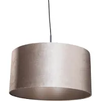 QAZQA Taklampa Svart med Sammetsskärm Taupe 50cm - Combi 1