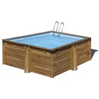 Gre Square wood pool 305 x 305 x 119 cm - Model Carra