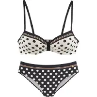 LASCANA Bikini mörkgul / svart / vit
