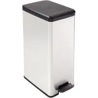 Curver Slim Bin 40L, 40 l, Torg, Plast, Svart, Silver, Pedal, 250 mm
