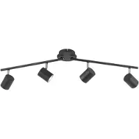 Leuchtendirekt Takstrålkastare Tarik GU10-LED 4-ljus antracit, Svart, Vardagsrum / matsal, Metall, Modern, LED-taklampa
