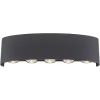 Paul Neuhaus LED utomhus vägglampa Carlo, Svart, Aluminium / grå / zink, Modern, LED-vägglampa utomhus