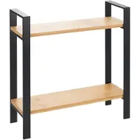 Wenko Lou, Hörnhylla, Fristående, Bamboo, Metall, Svart, Trä, Kök, 2 galler